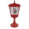 Northlight 25.25" Lighted Red Musical Santa Claus Snowing Table Top Christmas Street Lamp