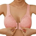 thumbnail image 4 of VISALY Front Closure Bras Wireless Bras Deep V Veck Push Up Bras with Wide Straps Bralette Minimizer Bras Sports Bras Bralette Soft Bras Comfy Bras for Women Everyday Bras Breathable Bras Pink Xxl, 4 of 8