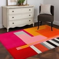thumbnail image 4 of Pink Orange 3'x5' Washable Rug, Geometric Modern Abstract Oil Painting Non-Slip Area Rugs for Entryway Kitchen Classroom, Dorm Throw Carpet, Low Pile Soft Indoor Floor Mat, 4 of 9