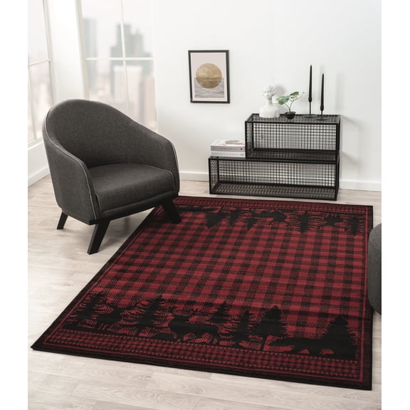 United Weavers Plateau Timber Lodge Nature Accent Rug, Red, 1'10" x 3'