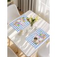 thumbnail image 5 of Easter Placemats Set of 6, Spring Watercolor Bunny Eggs Butterflies Blue Plaid Placemats for Dining Table, Place Mats for Kitchen Tabletop, Waterproof Wipeable Dining Table Mats Set, 5 of 9