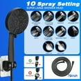 thumbnail image 2 of Matte Black Shower  with Filters 12" Rain Shower  with Handheld  Dual Shower Filter  for Hard Water, Showerhead Combo with 10 Setting Handheld Built-in 2 Power Wash, Extra Cartridges, 2 of 9