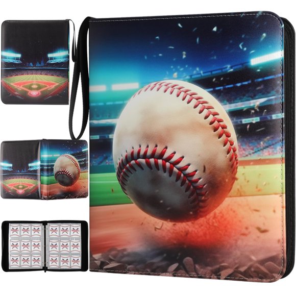 Álbum organizador con cierre para tarjetas de béisbol YDEPLVEO de 900 bolsillos