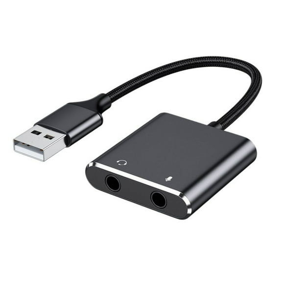 External Sound Card USB Adapter Stereo Sound Card with 3.5mm Microphone Headphone Port for Laptop Desktop Headsets