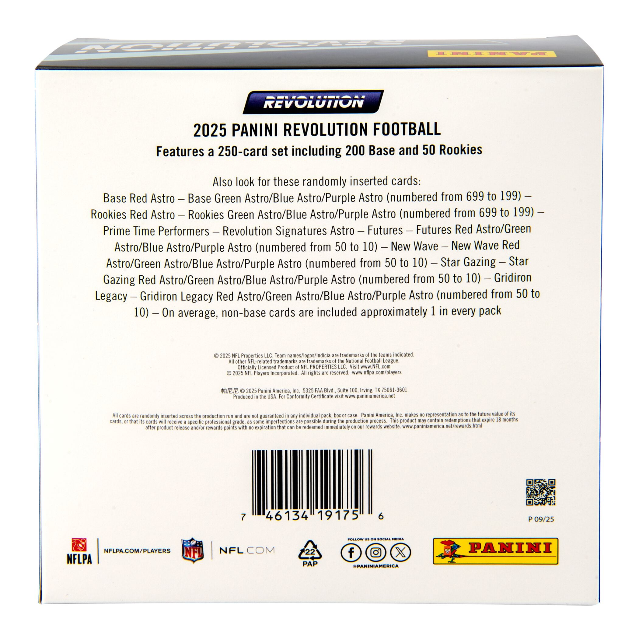 2025 Panini Revolution Football Trading Cards Mega Box