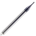thumbnail image 1 of 0.043" Diameter 4 Flute ALTiN Ball Carbide End Mill, .129" Length of Cut, 1-1/2" Overall Length, 1 of 1