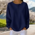 thumbnail image 5 of Women's Plus Size Tops Long Sleeve Waffle Knit Shirts Dressy Button Henley T-Shirts Casual Loose Fit Blouses for Work, 5 of 5
