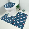thumbnail image 2 of Blue Christmas Snowman Pattern Bathroom Rugs Sets 3 Piece,Toilet Cover Set,Absorbent Non Slip Bathroom Mats Sets with U-Shaped Contour Rug Toilet Rug Set, 2 of 5