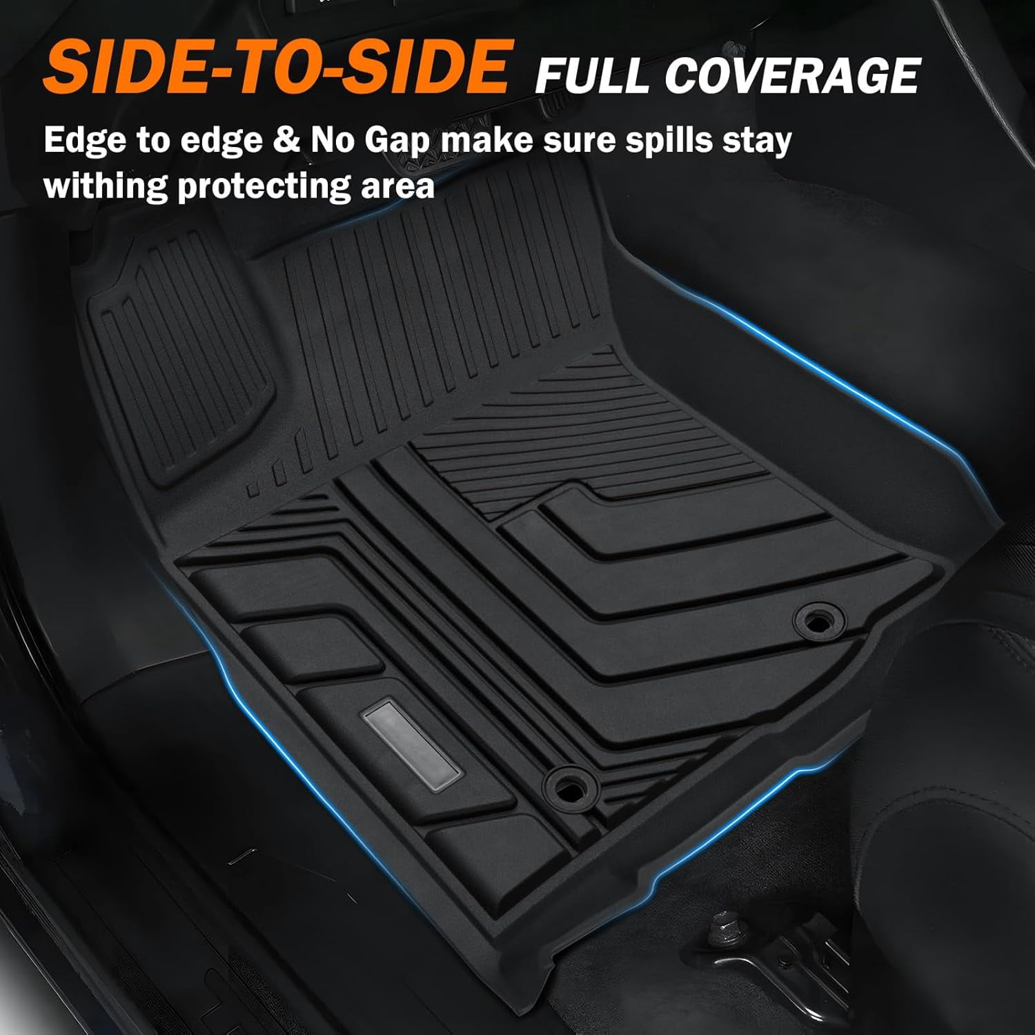 Canvcle Floor Mats for 2016-2023 Toyota Tacoma Double Cab(Automatic Only), All Weather TPE Rubber Floor Liners for Toyota Tacoma Accessories 2 Row High Edge