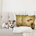 thumbnail image 4 of Ambesonne Vintage Throw Pillow Cover 2 Pack, Poppy Flowers Bohemian, 20", Pale Brown Vermilion, 4 of 7
