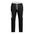 thumbnail image 4 of Relaxed Fit Drawstring Cargo Pants for Men Waffle Knit Textured Trousers Side Pockets Breathable Bottoms Casual Lounge Home-wear, 4 of 7