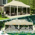thumbnail image 3 of COBIZI 10x20 Heavy Duty Pop up Canopy with Mosquito Net,Instant Outdoor Shelter Large Canopy Tent for Outside,Gazebo with Mesh Sidewalls for Party,Backyard,Camping,Khaki, 3 of 8