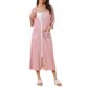 thumbnail image 2 of Ropa de baño de mujer Inspire Chic con cremallera frontal, rayas, manga 3/4, larga, vestido de casa, pijama, color rosa, 2 of 6