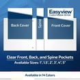 thumbnail image 4 of EasyView Premium 1-Inch Binders with Clear-View Covers, 3-Ring Binders for School, Office, or Home, Colored Binder Notebooks, Pack of 6, D Ring, White, 4 of 7