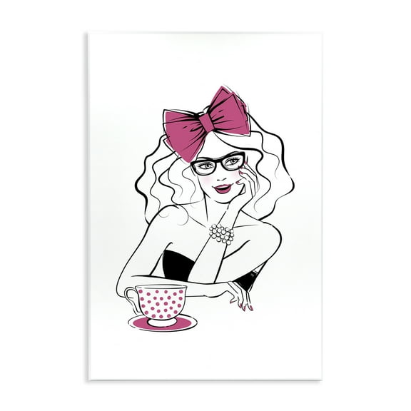 Stupell Industries Glam Tea Party Novelty Painting Unframed Art Print Wall Art, 10 x 15