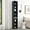 Black + MDF+3, variant on YANGXUN Walnut Double-Decker 8-Tier Media Tower Rack Slim Adjustable MDF CD DVD Storage Cabinet Tall Narrow Display Bookshelf for Home Office