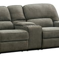 thumbnail image 4 of Benzara BM196629 Fabric Upholstered Wooden Power Recliner Loveseat with Adjustable Headrests, Brown, 4 of 6