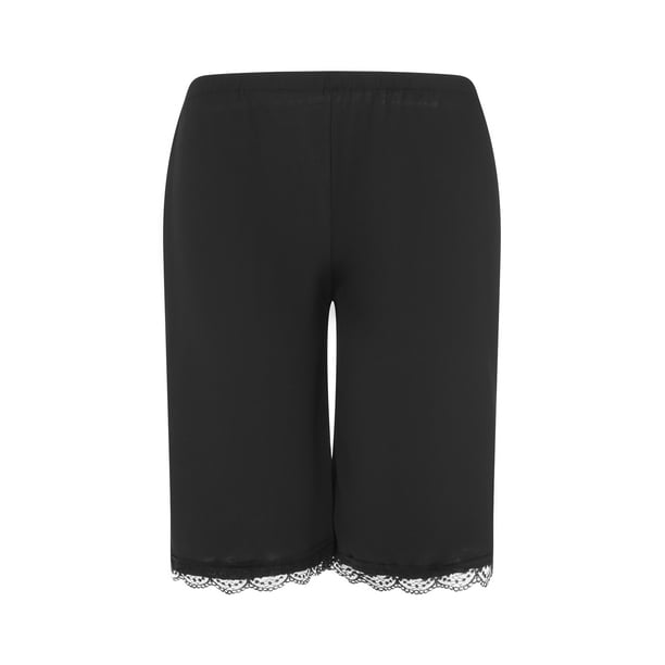Lucakuins - Pantalones cortos para dormir de color sólido para mujer, pantalones cortos elásticos diarios de cintura alta Lucakuins moda