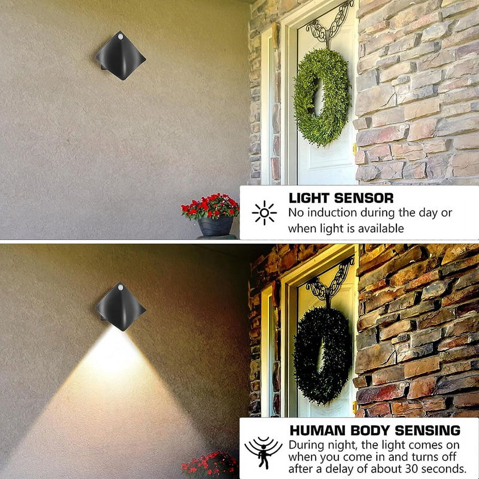 PULMCheerger Sensor Wall Sconces, LED Wall Lights with Motion Detection, Wireless Wall Lamp with Battery Operated 2Pcs