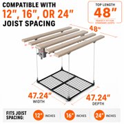 YOHKOH 4x4 FT Overhead Garage Storage Rack – Heavy-Duty Ceiling Lift System with Hand Crank & Secure Lock, Adjustable Storage for Workshop & Basement