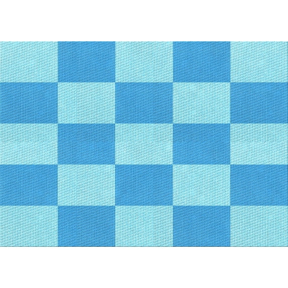 Ahgly Company Indoor Rectangle Patterned Deep Sky Blue Area Rugs, 7' x 10'