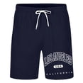 thumbnail image 4 of Pantalones cortos casuales con estampado de letras estilo urbano para hombre, ligeramente elásticos, de poliéster, 4 of 4