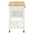 thumbnail image 4 of Stafford Engineered Wood Kitchen Cart with Wood Top and White Base, 4 of 12