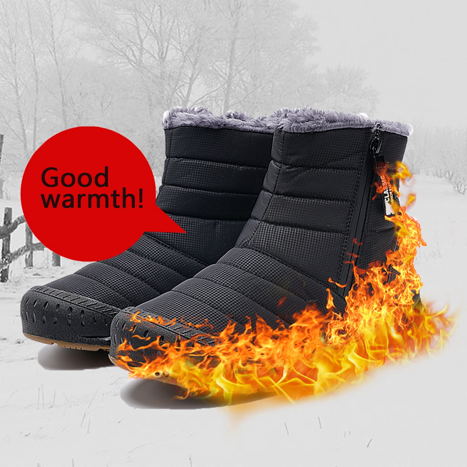 Cyiecw Snow Boots for Men Women Waterproof Lightweight Trekking Boots Anti-slip Winter Boot Outdoor Comfortable Warm Fur Lined Hiking Shoes