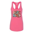 thumbnail image 2 of Wild Bobby Beauty From Ashes Groovy Font With Stars Vintage Women Racerback Tank Top, Hot Pink, X-Large, 2 of 6