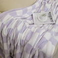 thumbnail image 4 of Checkered Blanket Throw Soft Knit Blanket with Checkerboard Grid Pattern for Couch Sofa Bed Camping Travel Gift (Purple, 50"x60"), 4 of 6