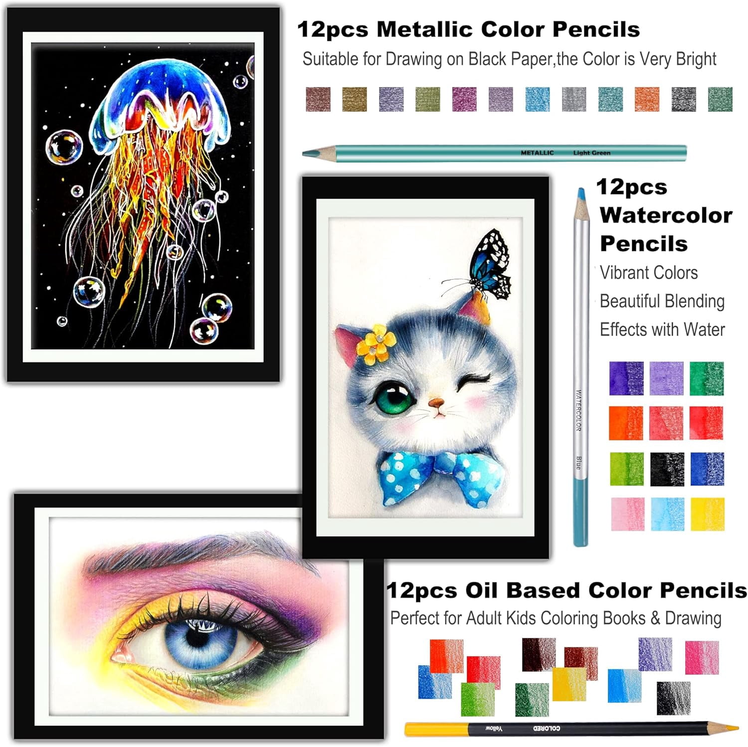 76 Drawing Sketching Kit Set - Pro Art Supplies with Sketchbook & Watercolor Paper - Include Tutorial,Pastel,Watercolor,Sketch,Colored,Metallic,Charcoal Pencils - for Artists Beginners Adults