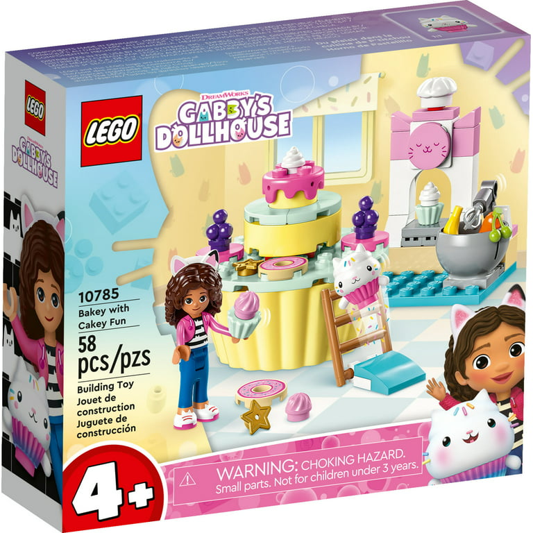 LEGO 10785 Gabby's Dollhouse Bakey with Cakey Fun Toy with Gabby and Cakey  Cat Figures, Kitchen Playset with Cupcake to Decorate plus Accessories