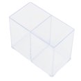thumbnail image 4 of Organizador de brochas de maquillaje transparente, soporte para lápiz labial brillante a prueba de polvo, con 2 compartimentos, 4 of 5