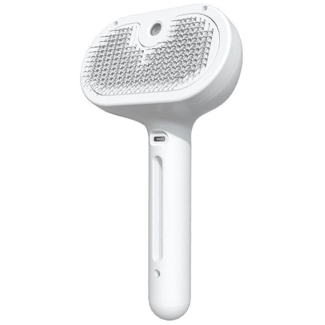 Cepillo de vapor para mascotas 3 en 1, autolimpiante, con cabezal de cerdas sueltas y rotación de 360 grados, peine