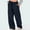Dark Blue, variant on LSLJS Work Pants Women High Drawstring Waist Sweatpants Casual Solid Color Wide Leg Joggers with Pockets, S-2XL