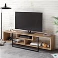 thumbnail image 2 of Asal 59" Modern Metal Frame Wood TV Stand for 65 inch TV Walnut Black, 2 of 4