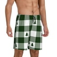 thumbnail image 2 of Gaeub Green White Lumberjack Plaid Printed Men's Short Pajama Pants, Lightweight Lounge & Sleep Bottoms Keep You Cool - 4X-Large, 2 of 9
