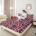 thumbnail image 4 of Homewish Cheetah Print Full Size Sheets 4-Piece for Female Men Adults,Jungle Animal Leopard Breathable Bed Sheets,Woodland Wildlife Lightweight Sheet Sets,Ultra Soft Home Decor, 4 of 7