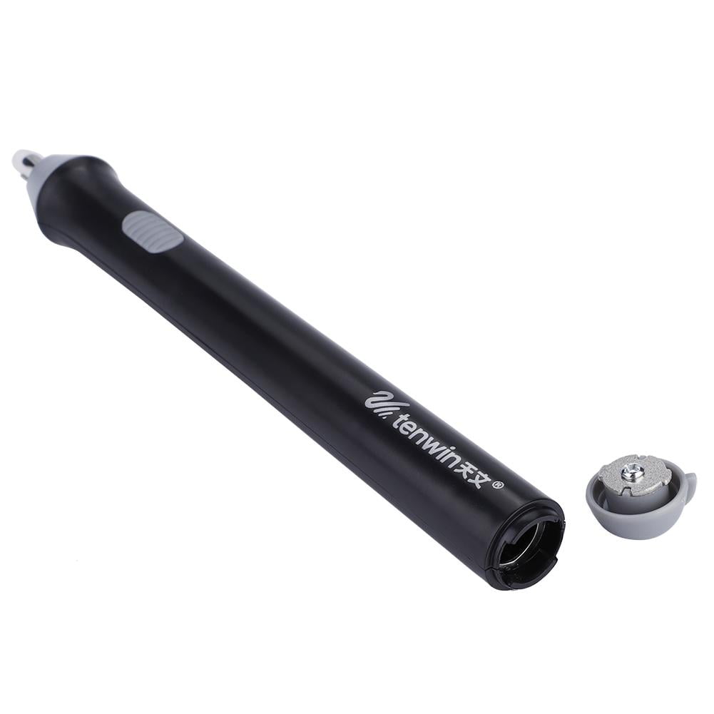 Tenwin Automatic Electric Pencil Eraser - Battery Operated With 20 Eraser Refills (2 Sizes, Black)