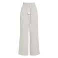 thumbnail image 6 of Drses‌‌ Women's High Waist Smocked Drawstring Tie Knot Linen Palazzo Pants, Lightweight Flowy Loose Wide Leg Casual Lounge Trousers with Pockets, 6 of 6