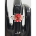 thumbnail image 5 of 9x7mm-10x8mm Lab Orange Padparadscha Sapphire Elongated Cushion Cut, Multi-Stone Ring, Sterling Silver/Gold, Made to Order, Jewelry Gift, 5 of 5