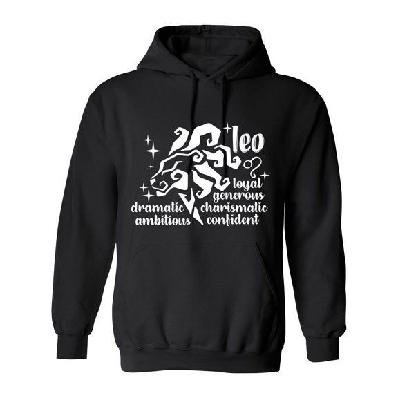 Leo Loyal Dramatic Charismatic Ambitious Confident Sarcastic Humor Novelty Funny Men's Hoodies