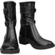thumbnail image 1 of Zapatos negros de Anime, botas de Cosplay antideslizantes de cuero PU, botas de tubo medio con cierre de cremallera, accesorios para disfraz de Cosplay, 1 of 11
