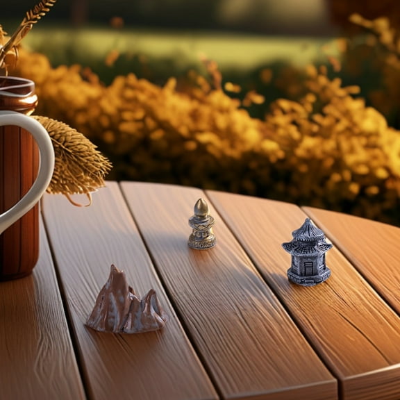 WHAMVOX Mini Bonsai Figurines Ornament 12Pcs Resin Use Decor