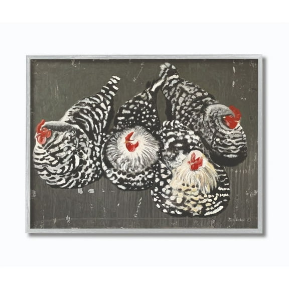 Stupell Industries Chicken Party Farm Animal Painting Framed Wall Art by Suzi Redman