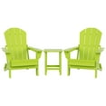 thumbnail image 4 of Polytrends  Laguna Hdpe All Weather Outdoor Patio Foldable Adirondack Chairs With Side Table (3-Piece Set) Lime, 4 of 4