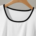 thumbnail image 5 of ZyeKqe Womens Pajama Tops Round Neck Shorts Sleeve Soft Tees Casual Summer Loose Fitted Comfy Shirts, 5 of 7