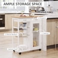 thumbnail image 5 of HomCom 28" Rolling Kitchen Trolley Serving Cart Storage, White, 5 of 10