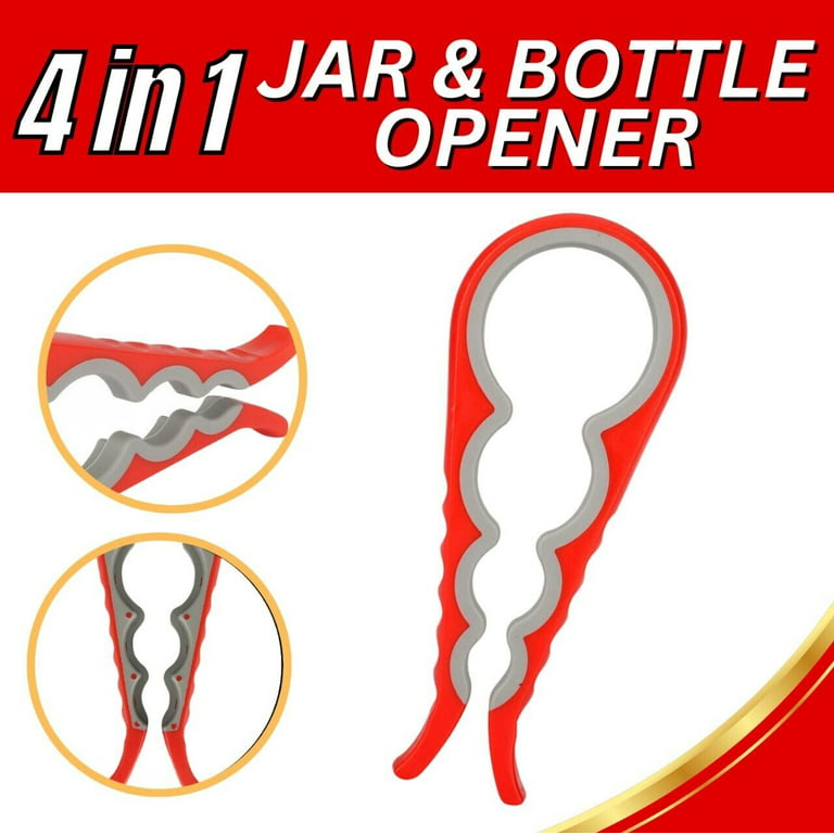 Jar Opener Rubber 4 In 1 Quick Lid Bottle Cap Grip Twister Remover Kitchen  Tool
