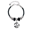 thumbnail image 2 of Delight Jewelry Silvertone Large Zebra Print Peace Sign Lil Sister Celtic Knot Leather Bead Bracelet, 7"+2" Extender, 2 of 4